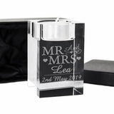 Personalised Mr & Mrs Glass Tea Light Candle Holder - Candle Holders at Gift Moments