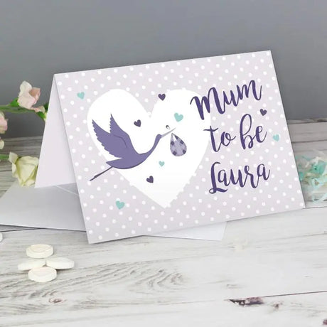 Personalised Mum to Be Stork Card - Greeting Cards at Gift Moments