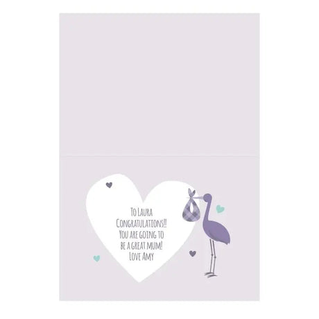 Personalised Mum to Be Stork Card - Greeting Cards at Gift Moments