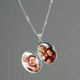 Personalised Sterling Silver Oval Locket Necklace: 2 - Necklaces By Gift Moments