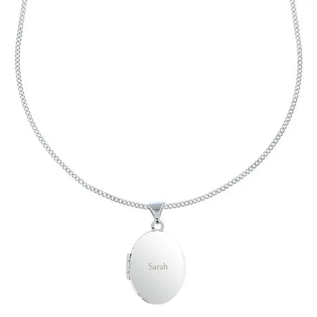 Personalised Sterling Silver Oval Locket Necklace - Necklaces at Gift Moments