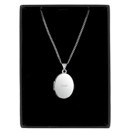 Personalised Sterling Silver Oval Locket Necklace - Necklaces at Gift Moments