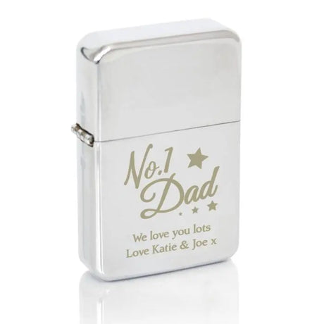 Personalised No.1 Dad Silver Lighter - Gift Moments