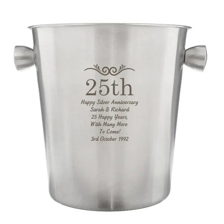 Personalised Number Frame Stainless Steel Ice Bucket - Barware at Gift Moments