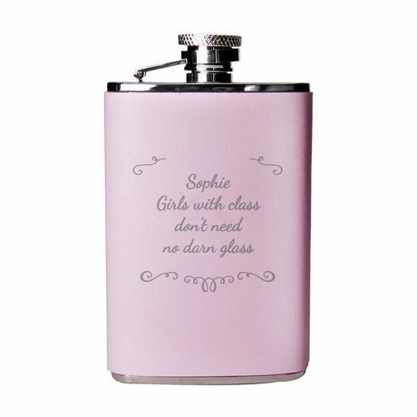 Personalised Ornate Pink Hip Flask - Gift Moments