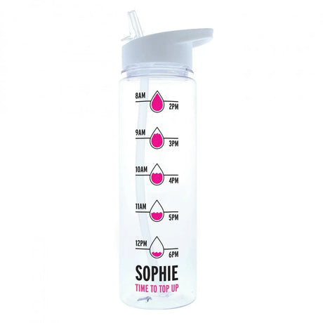 Personalised Pink 'Hydration Tracker' Island Water Bottle - Gift Moments