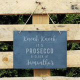 Personalised Prosecco O'Clock Large Hanging Slate Sign - Signs & Plaques at Gift Moments