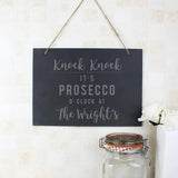 Personalised Prosecco O'Clock Large Hanging Slate Sign - Signs & Plaques at Gift Moments