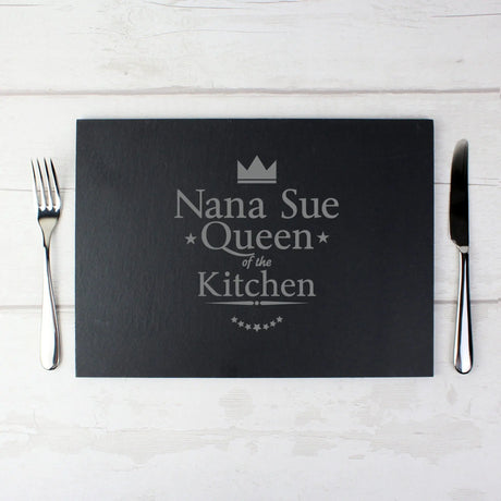 Personalised Queen of the Kitchen Slate Placemat - Placemats at Gift Moments