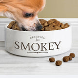 Personalised Reserved For 14cm Medium White Pet Bowl - Pet Products at Gift Moments