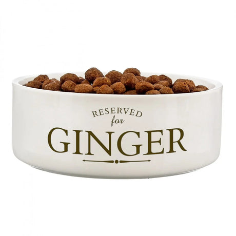 Personalised Reserved For 14cm Medium White Pet Bowl - Pet Products at Gift Moments