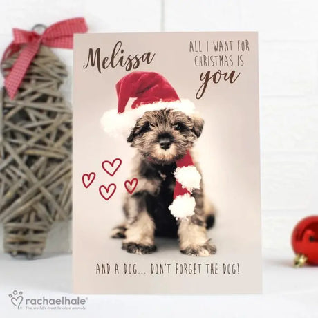 Personalised Rachael Hale 'All I Want For Christmas' Puppy Card - Greeting Cards at Gift Moments