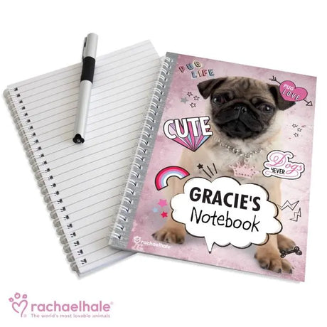 Personalised Rachael Hale Doodle Pug A5 Notebook - Notebooks at Gift Moments