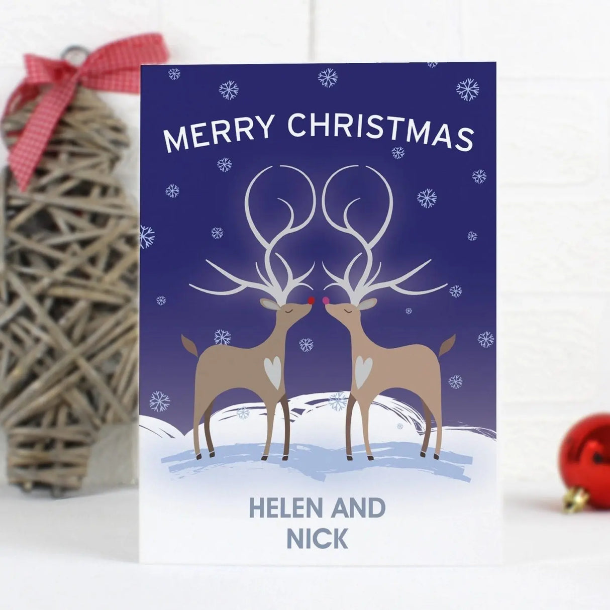 Personalised Reindeer Couple Card - Greeting Cards at Gift Moments