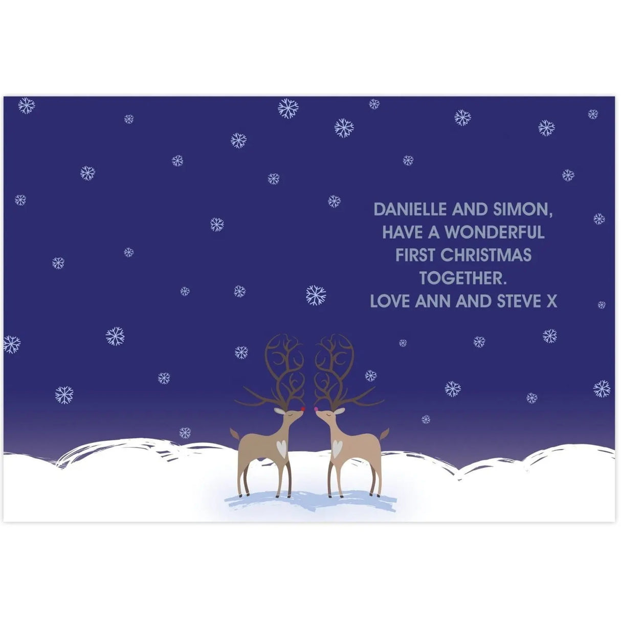 Personalised Reindeer Couple Card - Greeting Cards at Gift Moments