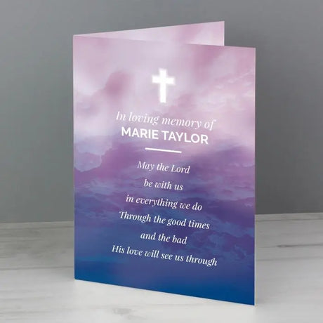 Personalised In Loving Memory Cross Card - Greeting Cards at Gift Moments