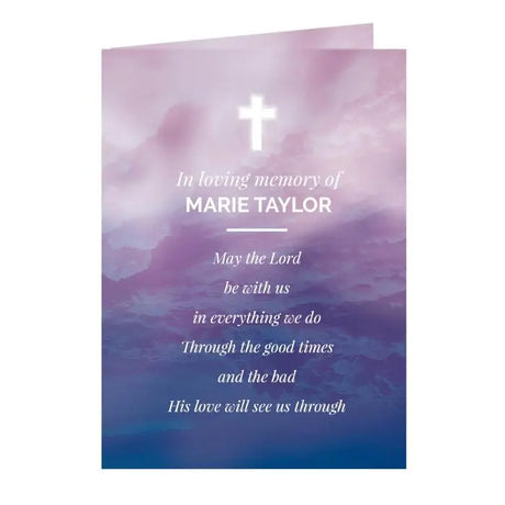 Personalised In Loving Memory Cross Card - Greeting Cards at Gift Moments