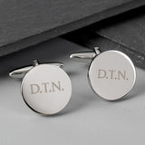 Personalised Round Silver Cufflinks - Gift Moments