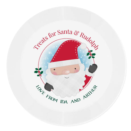 Personalised Santa Christmas Eve Mince Pie Plastic Plate - Christmas Decorations at Gift Moments