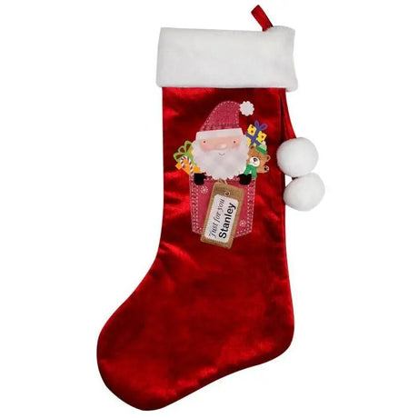 Personalised Santa Claus Luxury Red Stocking - Christmas Stockings at Gift Moments