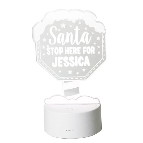 Personalised Santa Stop Here LED Colour Changing Night Light - LED Lighting at Gift Moments