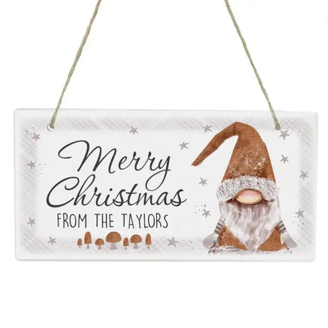 Personalised Christmas Gonk Wooden Sign - Signs & Plaques at Gift Moments