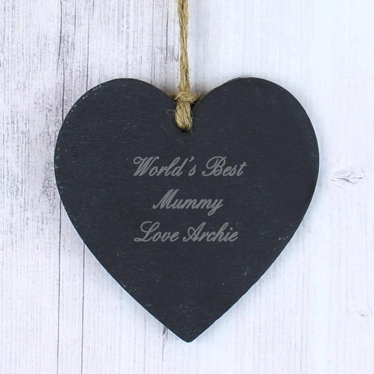 Personalised Script Font Slate Heart - Gift Moments