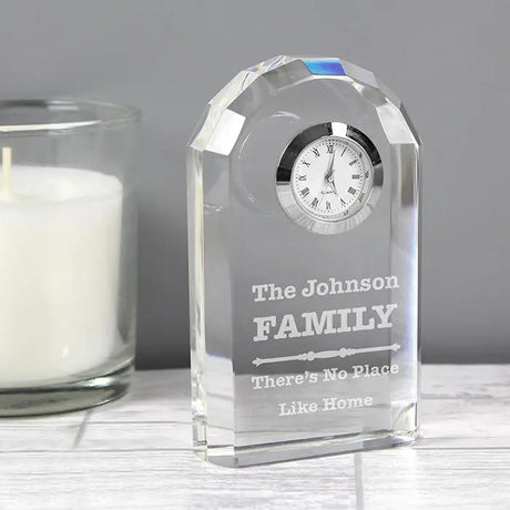 Personalised Crystal Scroll Clock: 1 - Clocks By Gift Moments