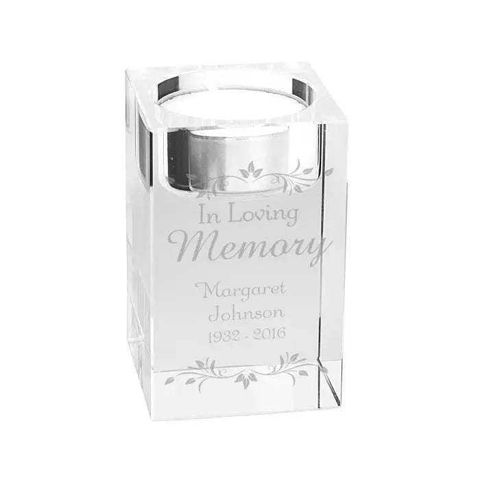 Personalised Sentiments Glass Tea Light Holder - Gift Moments