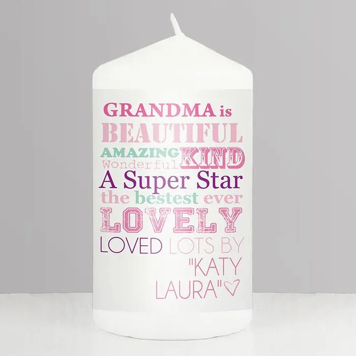 Personalised She Is... Pillar Candle - Candles at Gift Moments