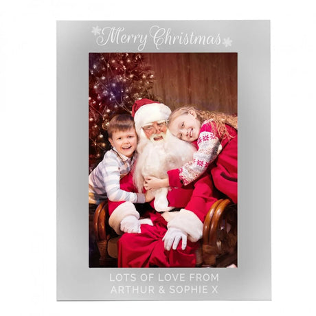 Personalised Silver 5x7 Merry Christmas Photo Frame - Photo Frames at Gift Moments