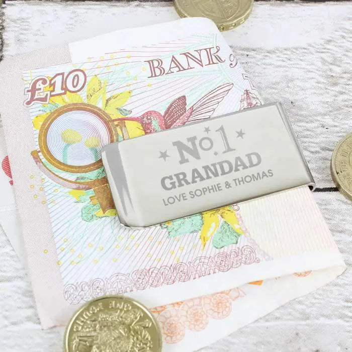 Personalised Silver No.1 Money Clip - Gift Moments