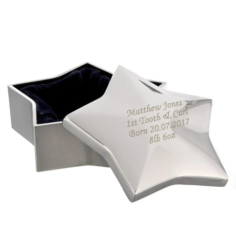 Personalised Silver Plated Star Trinket Box - Gift Moments