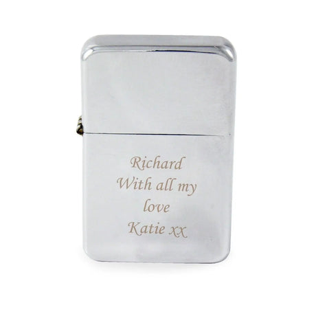 Personalised Silver Windproof Lighter - Gift Moments