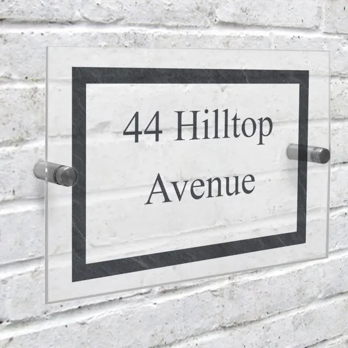 Personalised Slate Effect Acrylic House Sign - House Signs at Gift Moments