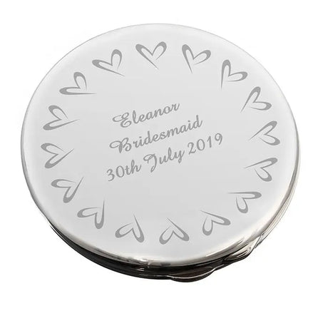 Personalised Small Hearts Compact Mirror - Compact Mirrors at Gift Moments