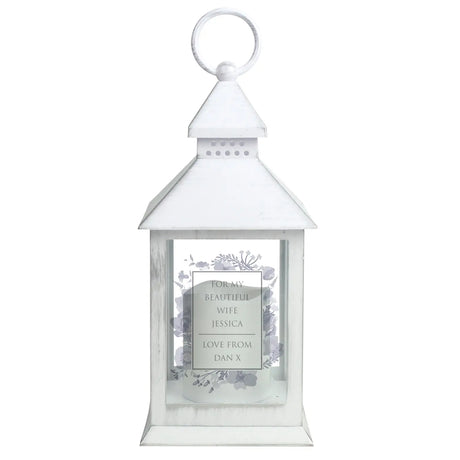 Personalised Soft Watercolour White Lantern - Gift Moments