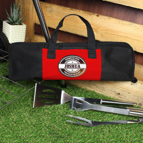 Personalised Stamp Stainless Steel BBQ Kit - Tools at Gift Moments