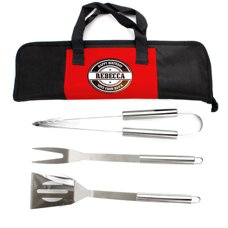 Personalised Stamp Stainless Steel BBQ Kit - Tools at Gift Moments