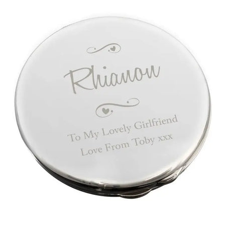 Personalised Swirls & Hearts Compact Mirror - Compact Mirrors at Gift Moments