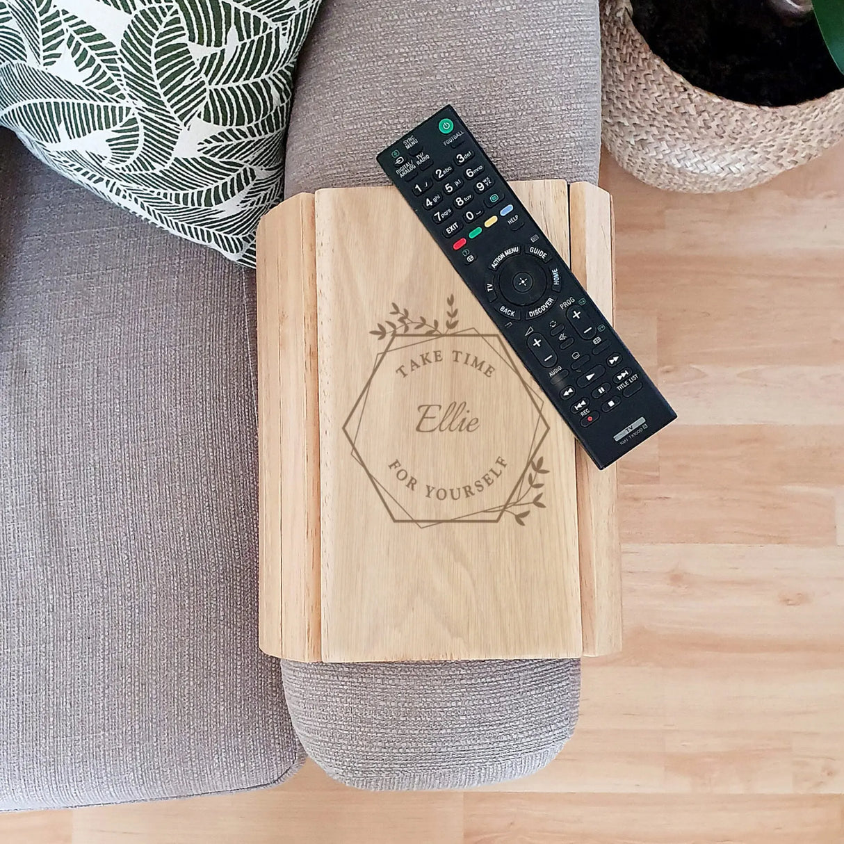 Personalised Take Time For Yourself Wooden Sofa Tray - Coasters at Gift Moments