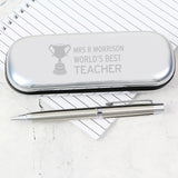 Personalised Teacher Trophy Pen and Box Set - Pens & Pencils at Gift Moments