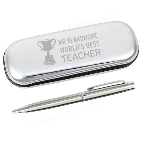 Personalised Teacher Trophy Pen and Box Set - Pens & Pencils at Gift Moments