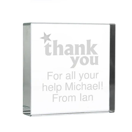 Personalised Thank You Crystal Token - Crystal Tokens at Gift Moments