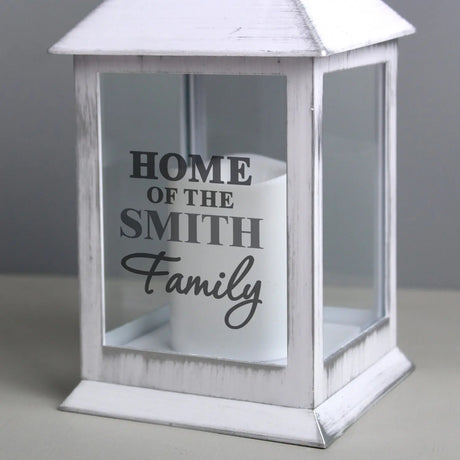 Personalised The Family White Lantern - LED Lighting at Gift Moments