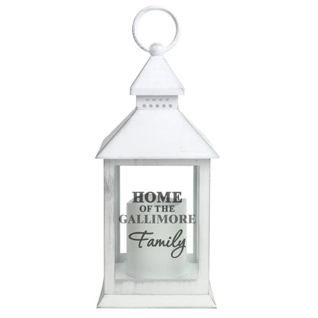 Personalised The Family White Lantern - LED Lighting at Gift Moments