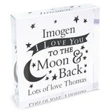 Personalised To the Moon and Back Crystal Token - Crystal Tokens at Gift Moments