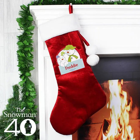 Personalised Snowman and Snowdog Luxury Stocking: 3 - Christmas Stockings By The Snowman