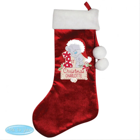 Personalised Tiny Tatty Teddy 'My 1st Christmas' Luxury Red Stocking - Christmas Stockings at Gift Moments