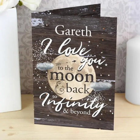 Personalised To the Moon & Infinity Card - Greeting Cards at Gift Moments